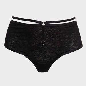 Torrid - Black Lace Mesh Back Harness Cheeky Panty
